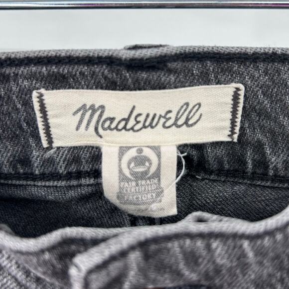 Madewell The Perfect Vintage Wide Leg Crop Jeans Gray Wash Raw Hem Womens Sz 25 - Picture 6 of 11